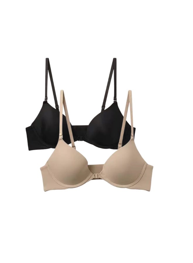 حمالة صدر نسائية من قطعتين، حمالة صدر داعمة مع سلك سفلي، حمالة صدر نسائية بدون خياطة، إغلاق أمامي